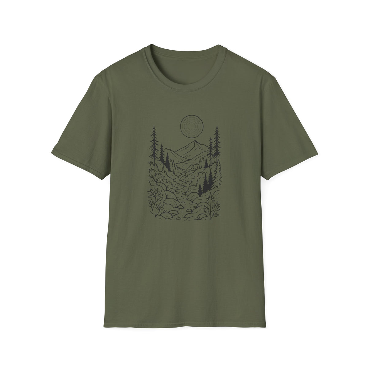 Moonlit Mountain Landscape T-Shirt